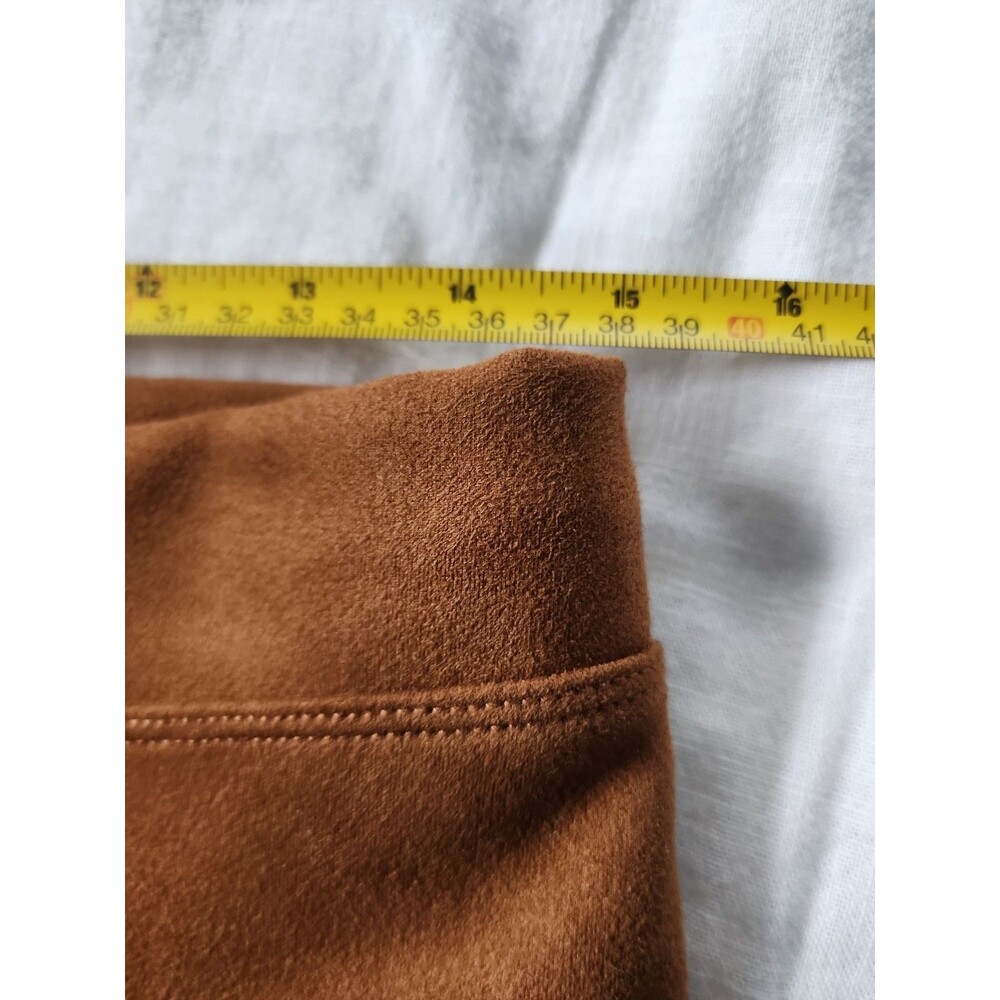 Spanx High Waist Faux Suede  Leggings Rich Caramel Tan Pull On Stretch 20322R - Picture 6 of 7